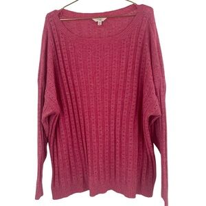 Terra & Sky Vibrant Pink Knit Sweater 4X